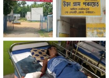 আমনধানের বীজতলা তৈরীর সময় জমিতে কোদালের কোপ মারতেই বিস্ফোরণ,উড়ে গেলো কৃষকের ডান হাতের কব্জি।